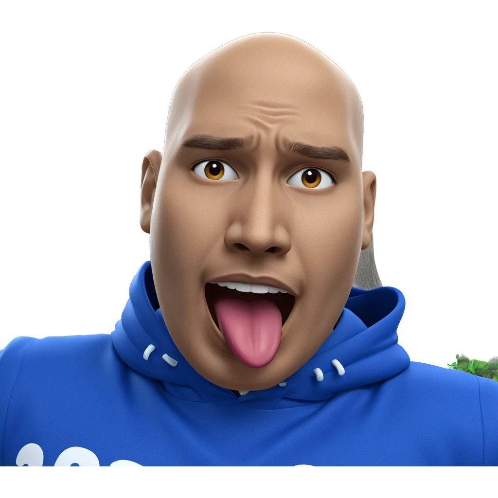 boy with tongue out under tree emoji