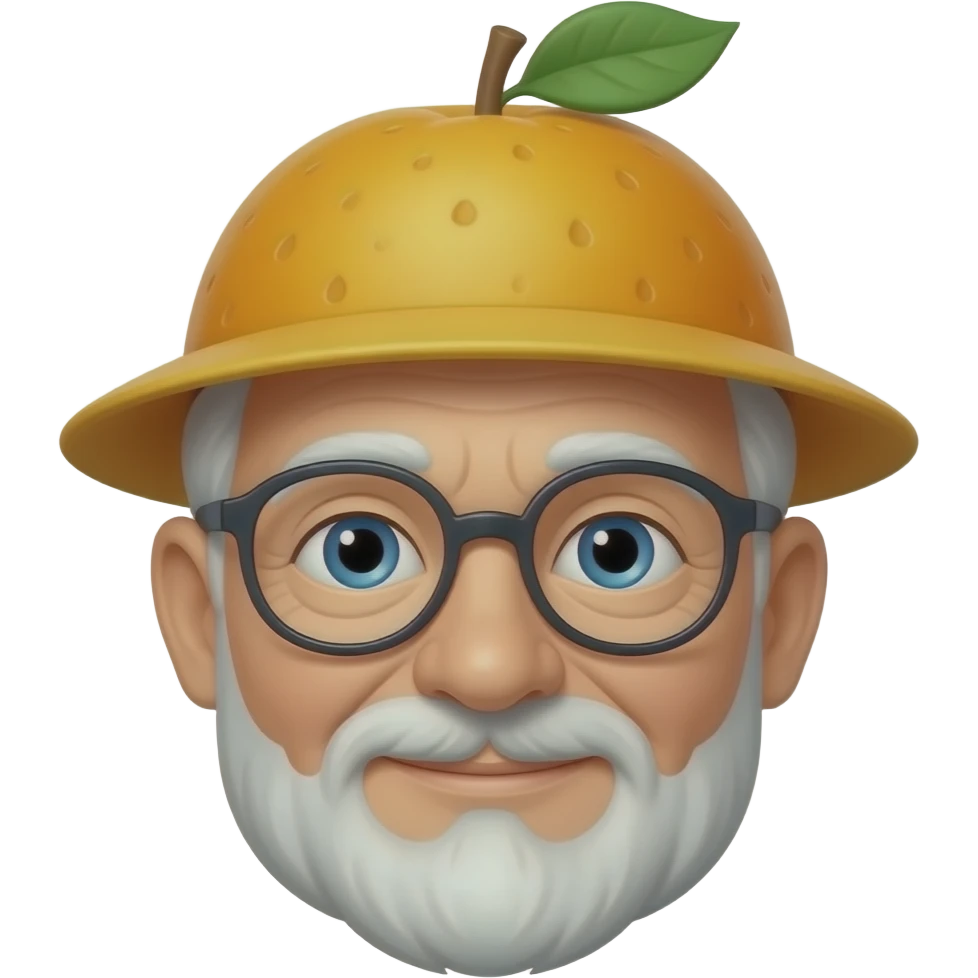 uncle wearing Fruit Hat emoji