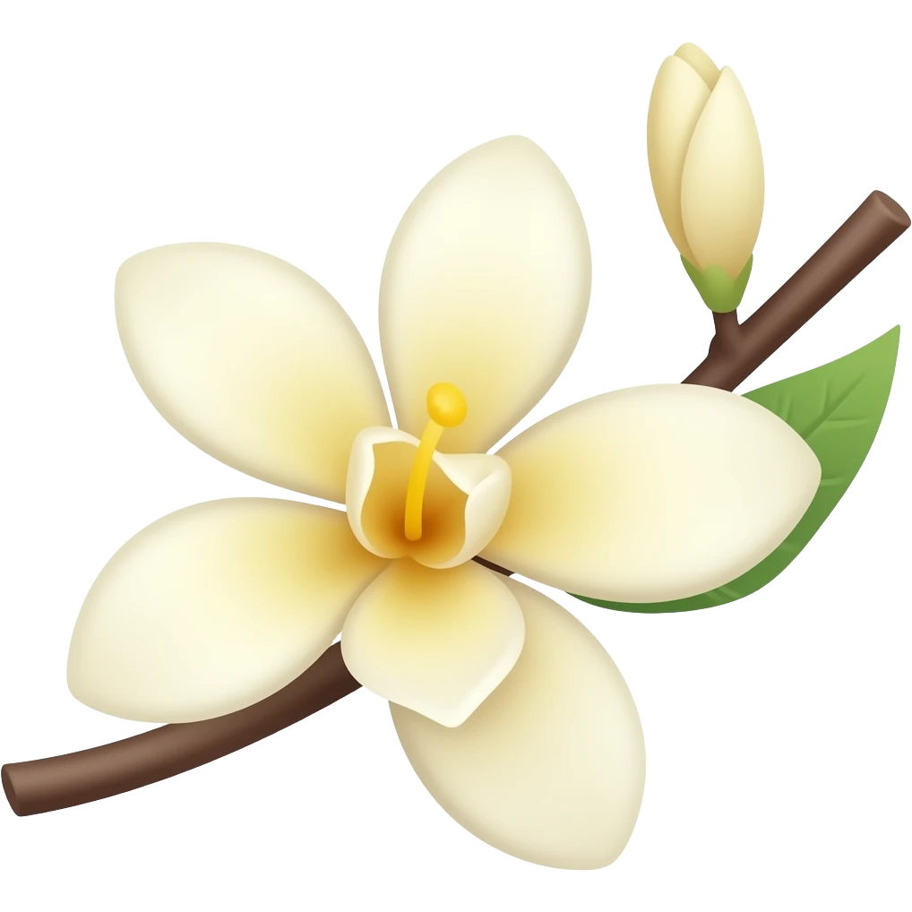 simple vanilla flower with branch emoji