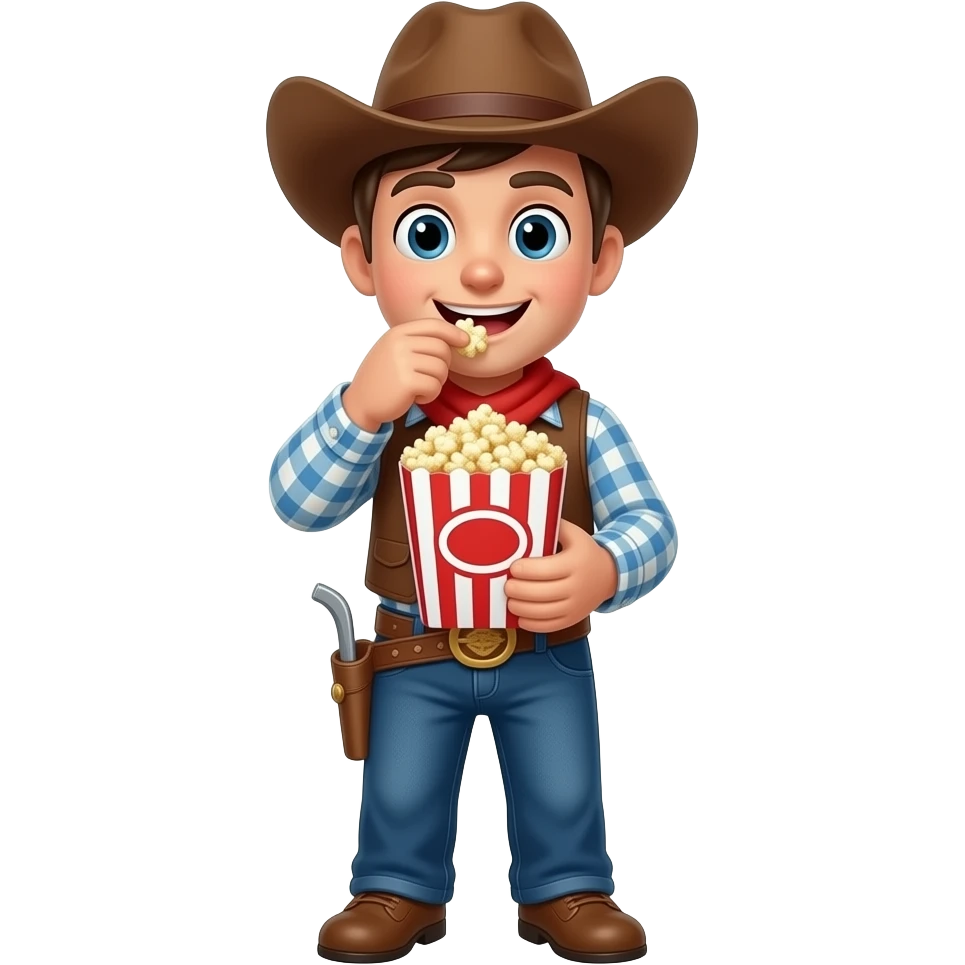 cowboy eating popcorn emoji