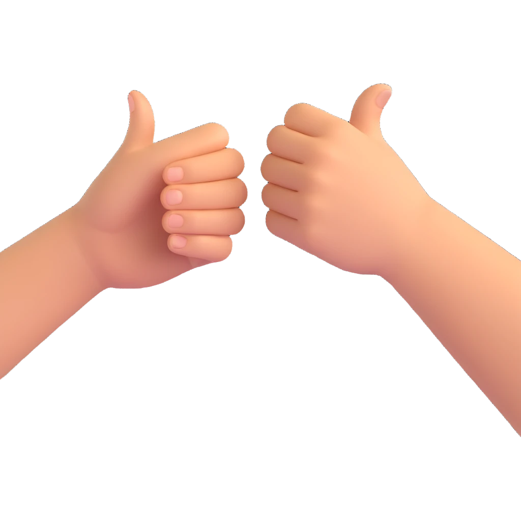 two hands high fiving, 3D cartoon style, dynamic motion, no background emoji