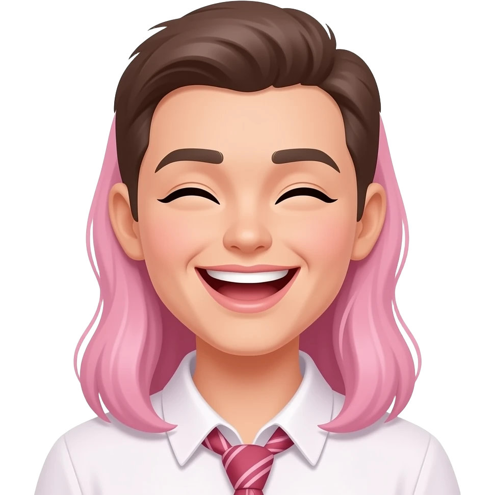 pink preppy joy/laughing smiley face emoji