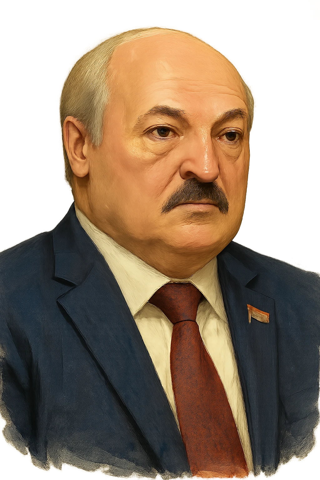 Александр Лукашенко в слегка рисованном, но при это объемный стиле, прозрачный фон emoji