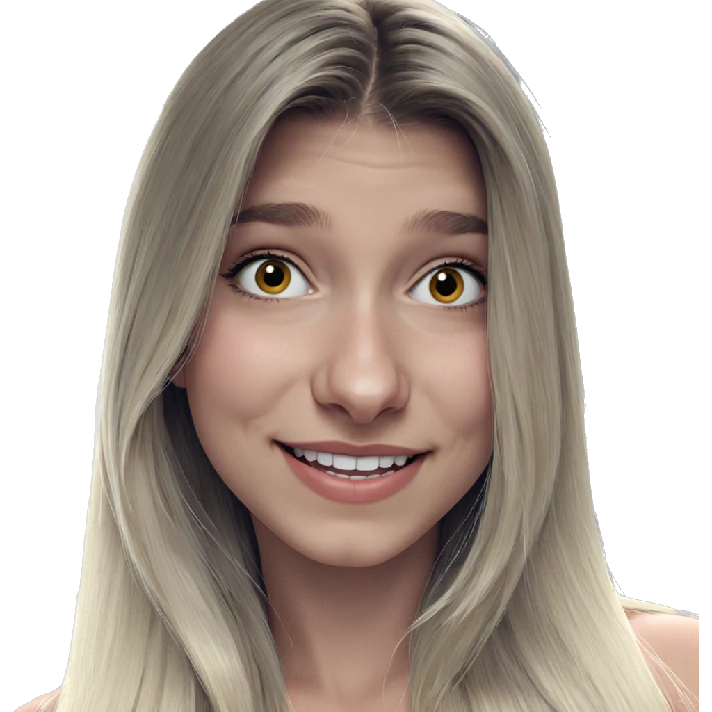 smiling girl with blonde hair emoji