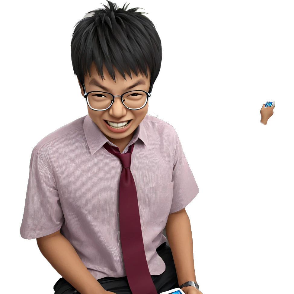 boys smiling with phones emoji