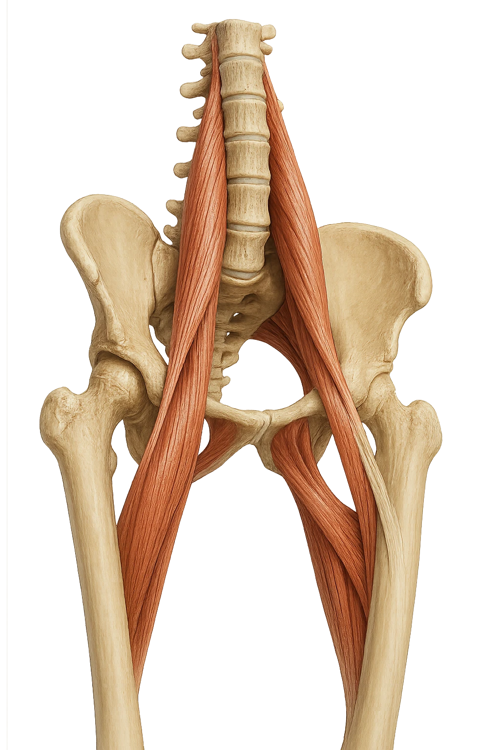 ILEOPSOAS DI UN CORPO UMANO ANATOMICO REALISTICO, iperrealistico 4k emoji
