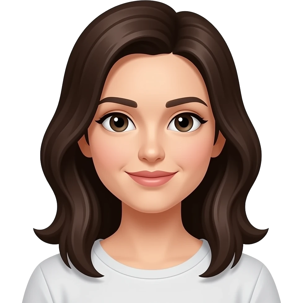 Ascethic, una chica de piel blanca, y pelo cafe oscuro emoji