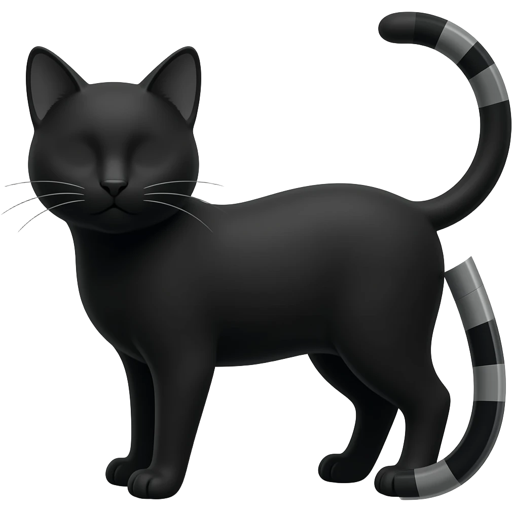 black cat no eyes no mounth emoji