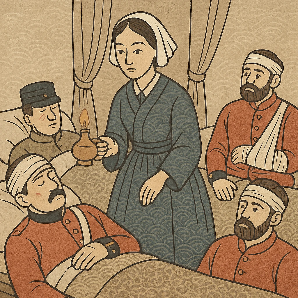  florence nightingale with wounded victorian british soldiers in a hospital crimean war emoji