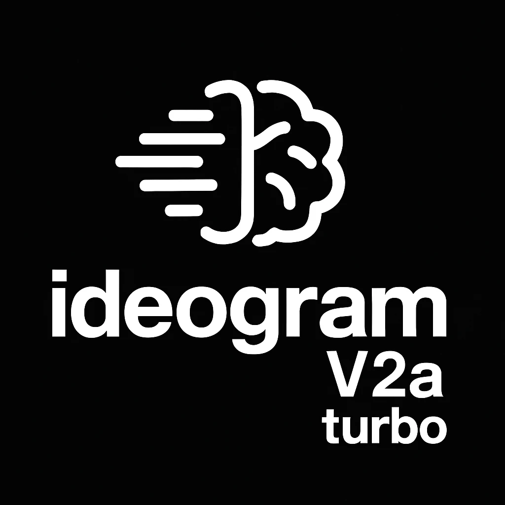 recreate this logo with text of "ideogram V2a turbo", MAKE IT FIT IN SQAURE  emoji