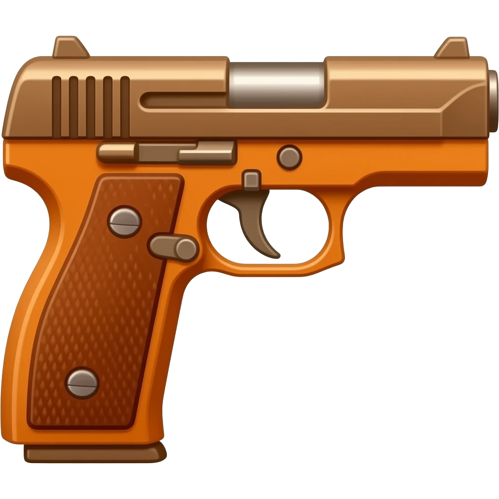 Orange gun facing the right emoji
