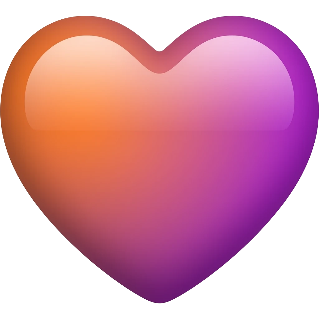 orange and purple heart ombre emoji