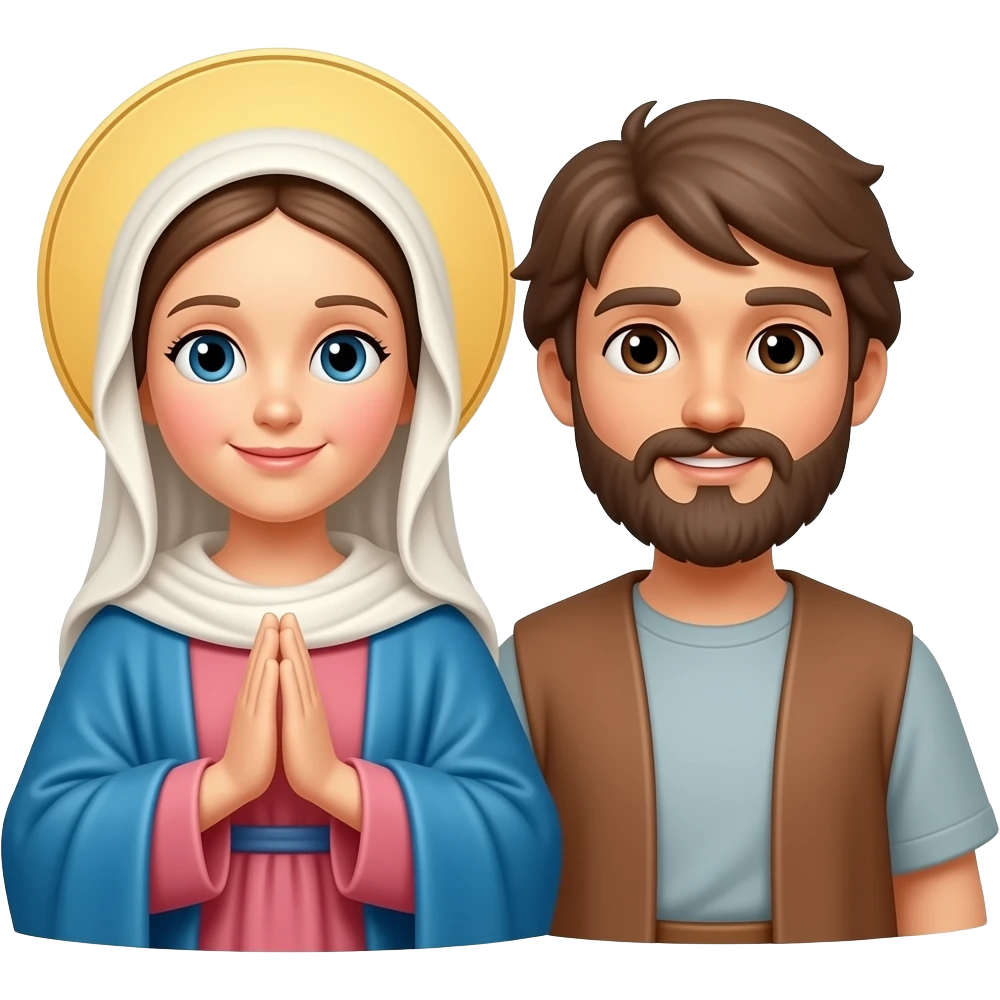Virgin mary with her husband Joseph emoji