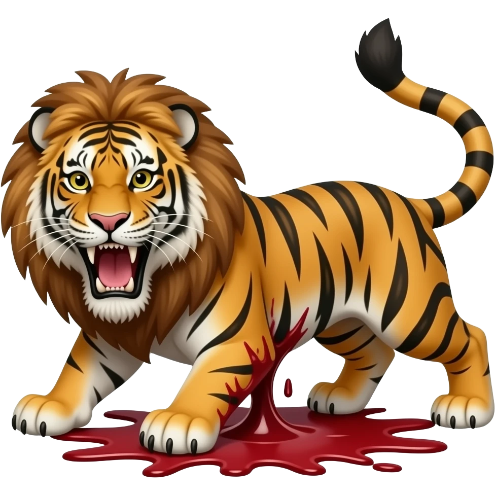 Tiger kills lion emoji