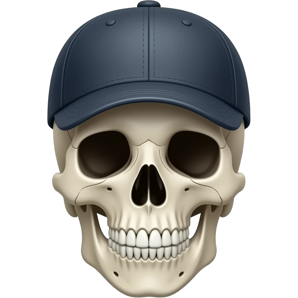 Skull with cap with cool vibe expression emoji