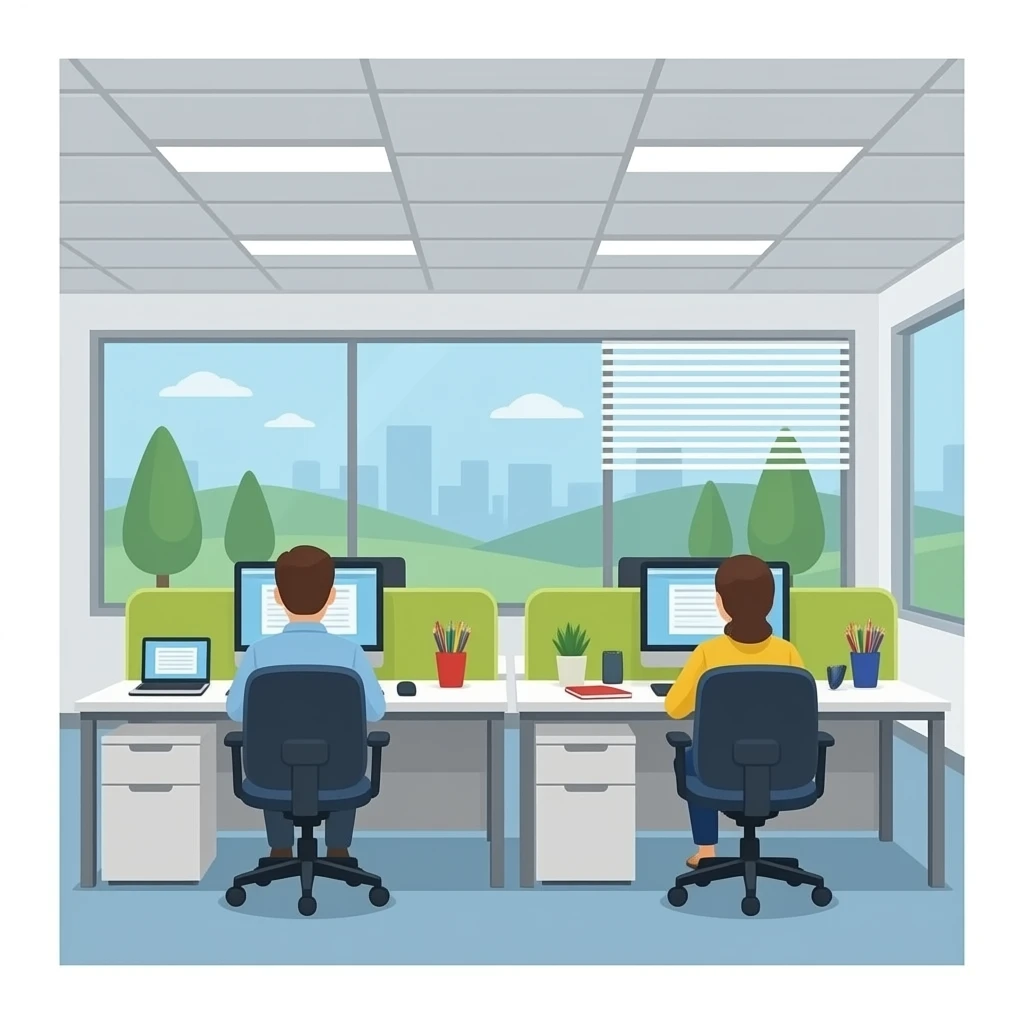 oficina con trabajadores emoji