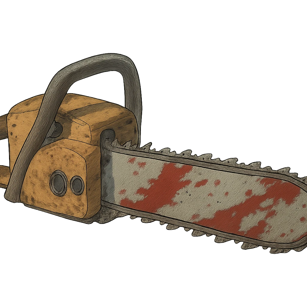 ghibli style bloody chainsaw emoji