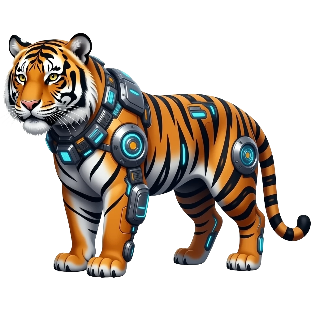cyberfunk style tiger emoji