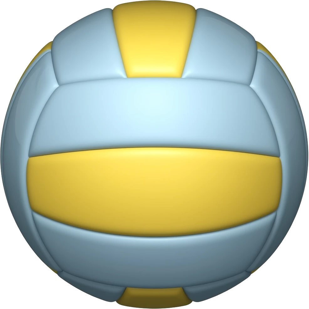 Volleyball emogi yellow and blue emogi type size emoji