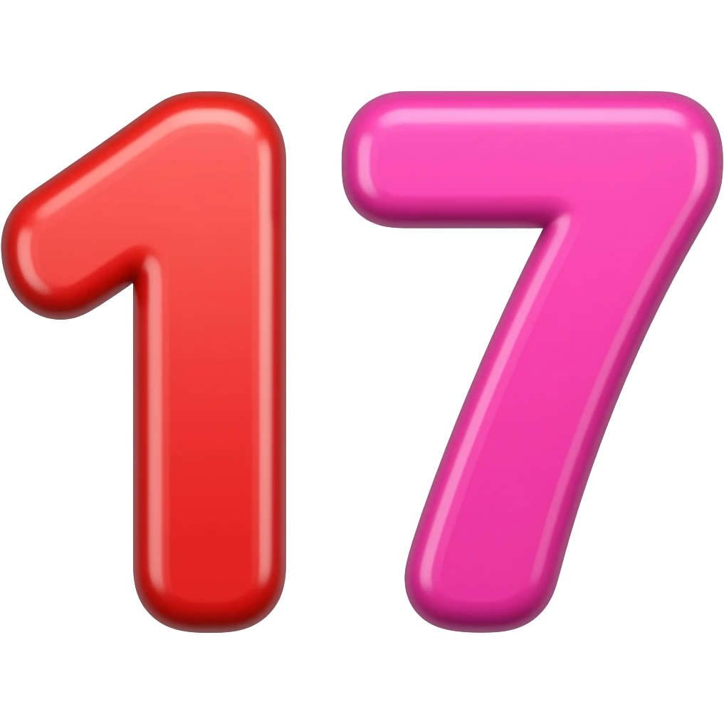 Number 17 remember number 1 is red number 7 is pink emoji