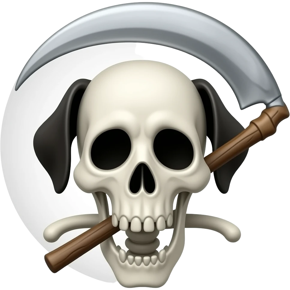 смерть с косой в виде собаки emoji