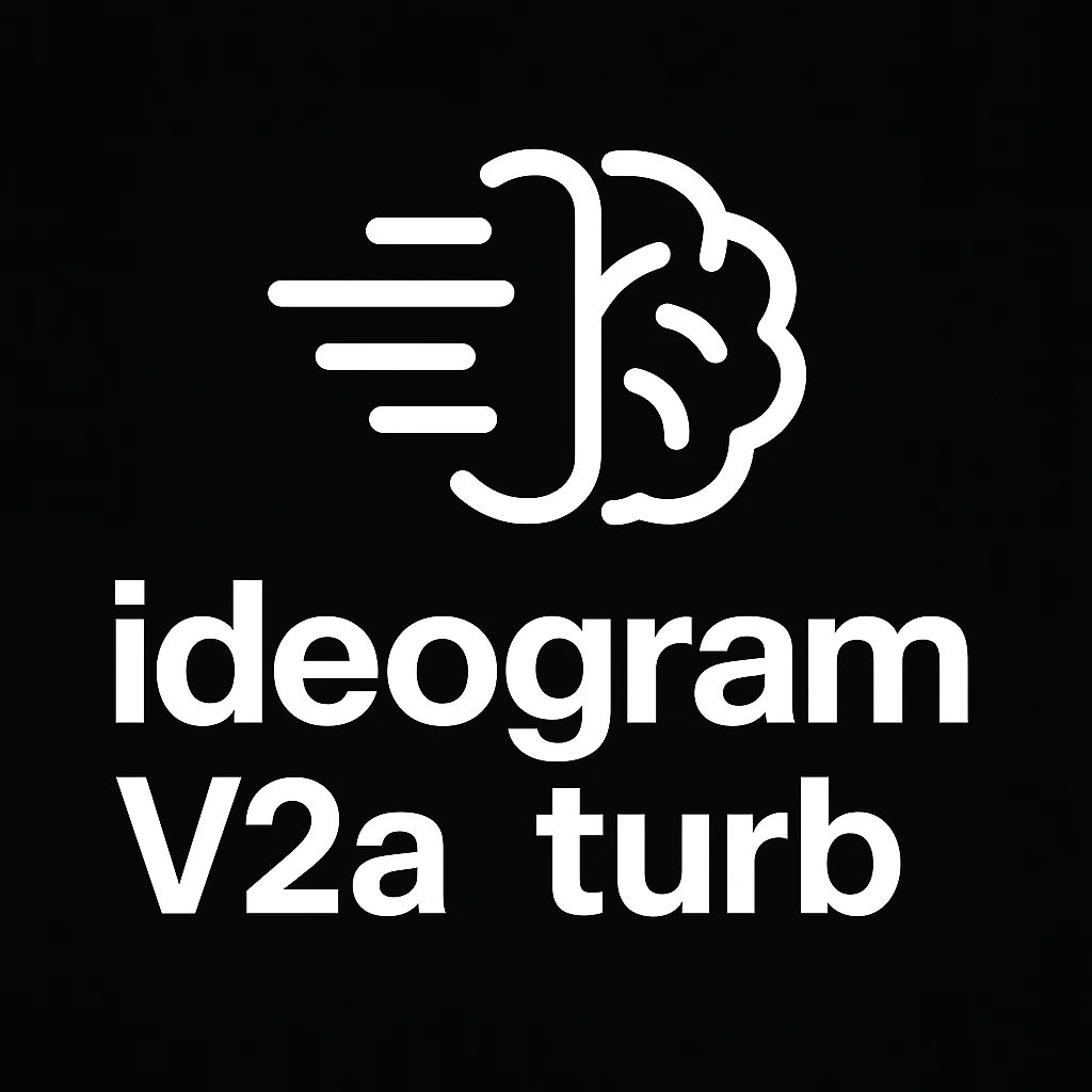 recreate this logo with text of "ideogram V2a turb", MAKE IT FIT IN SQAURE  emoji