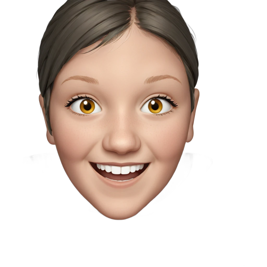 smiling girl in grey hoodie emoji