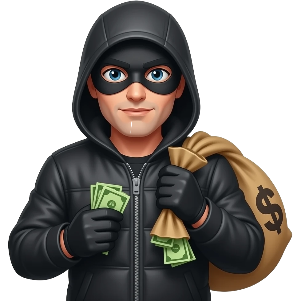 Ladrón con bolsa de dinero emoji