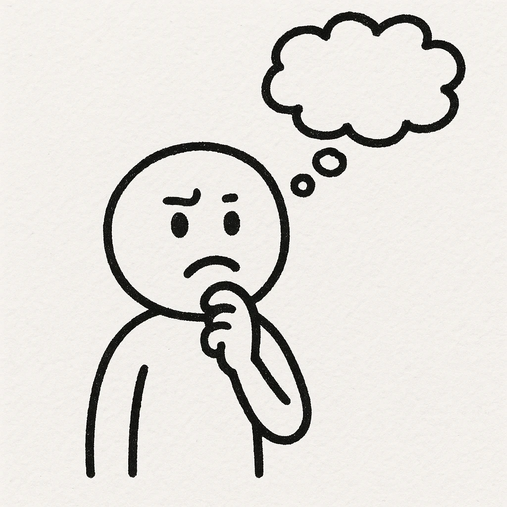 doodle person thinking emoji