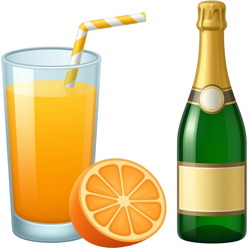 orange juice with champagne emoji