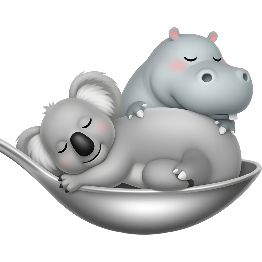 koala and hippo sleeping together koala big spoon hippo little spoon emoji