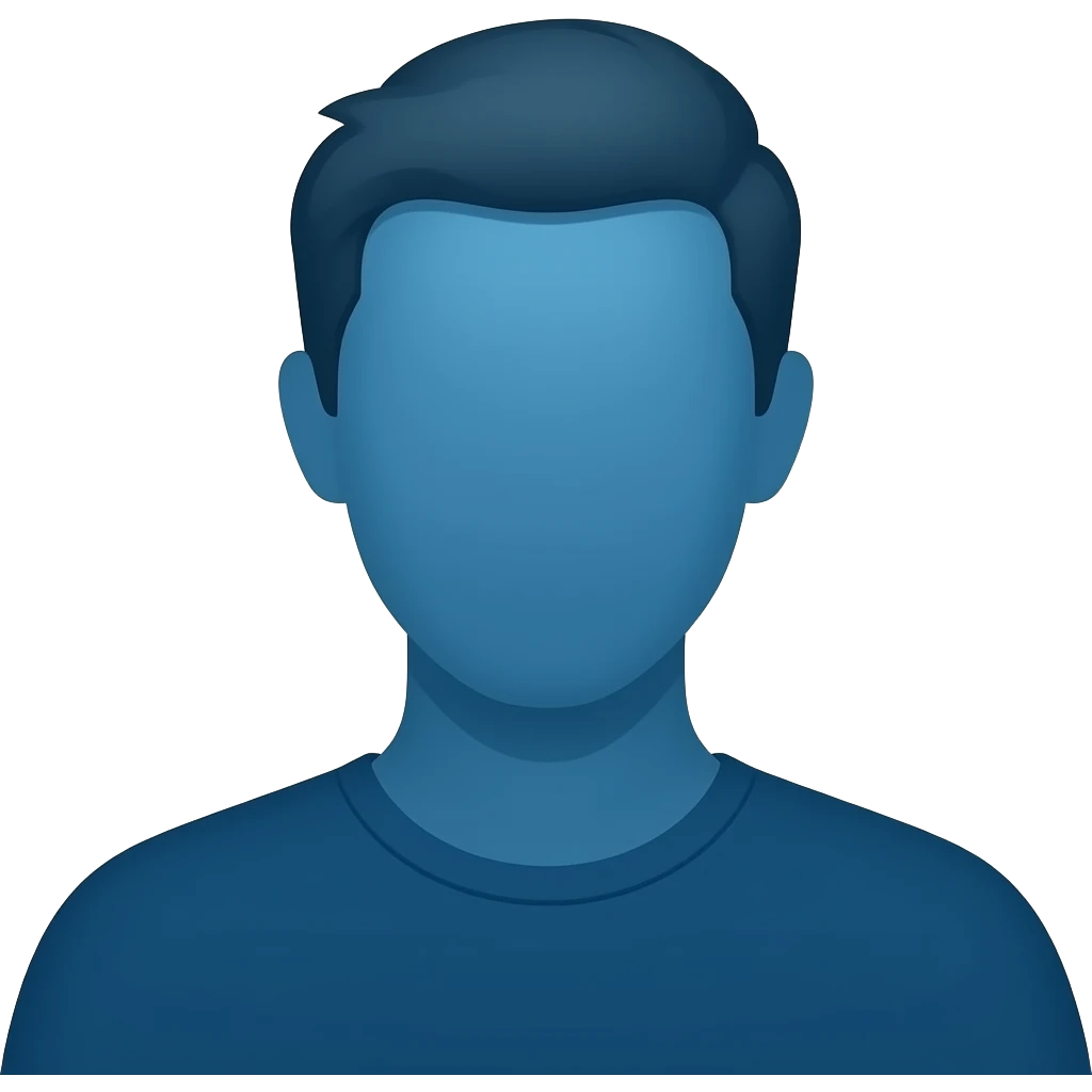 a persons silhouette in color of dark blue emoji