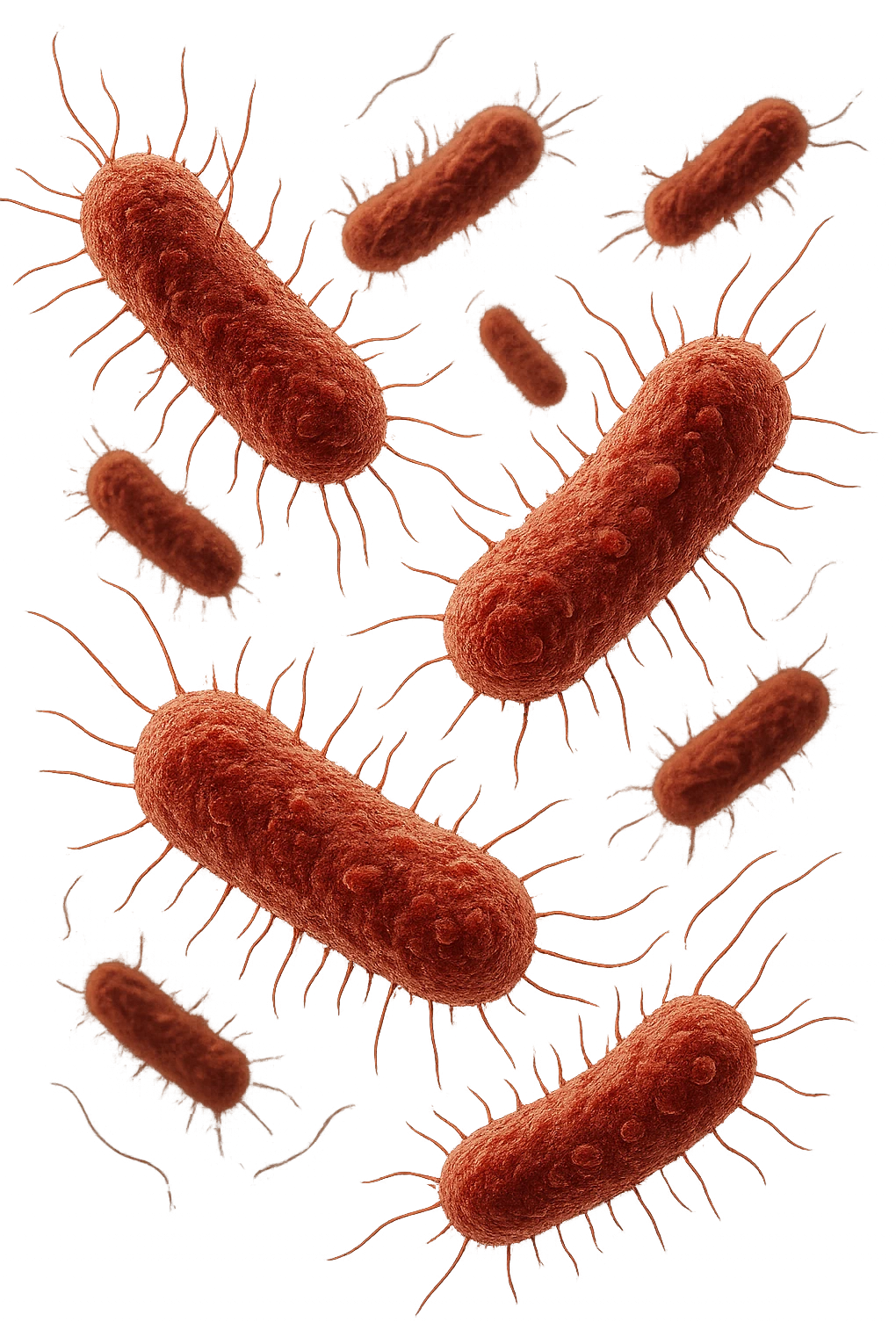 batteri intestinali anatomici realistici rossi fluttuano in aria, iperrealistico 4k emoji