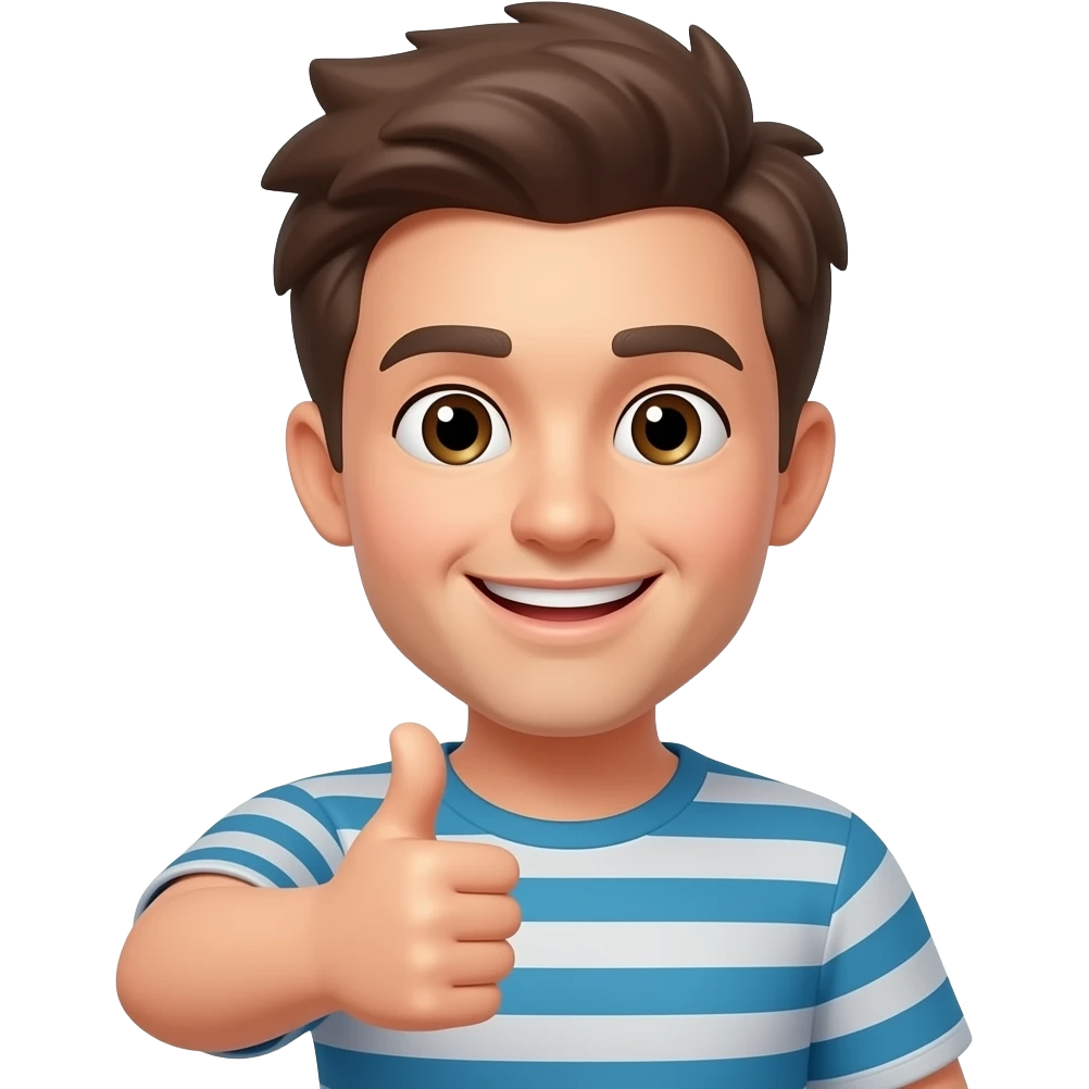 Someone doing a thumbs up happy face emoji