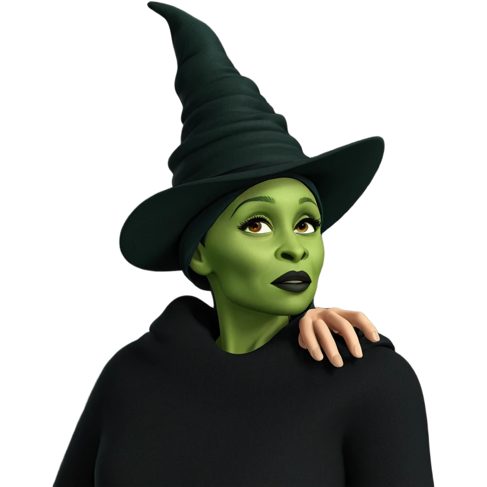 green witch with a hat emoji