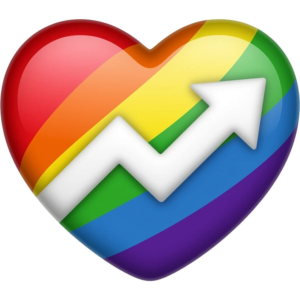 Progress heart red, orange, yellow, green, blue, violet, white, pink, light blue, brown, black emoji
