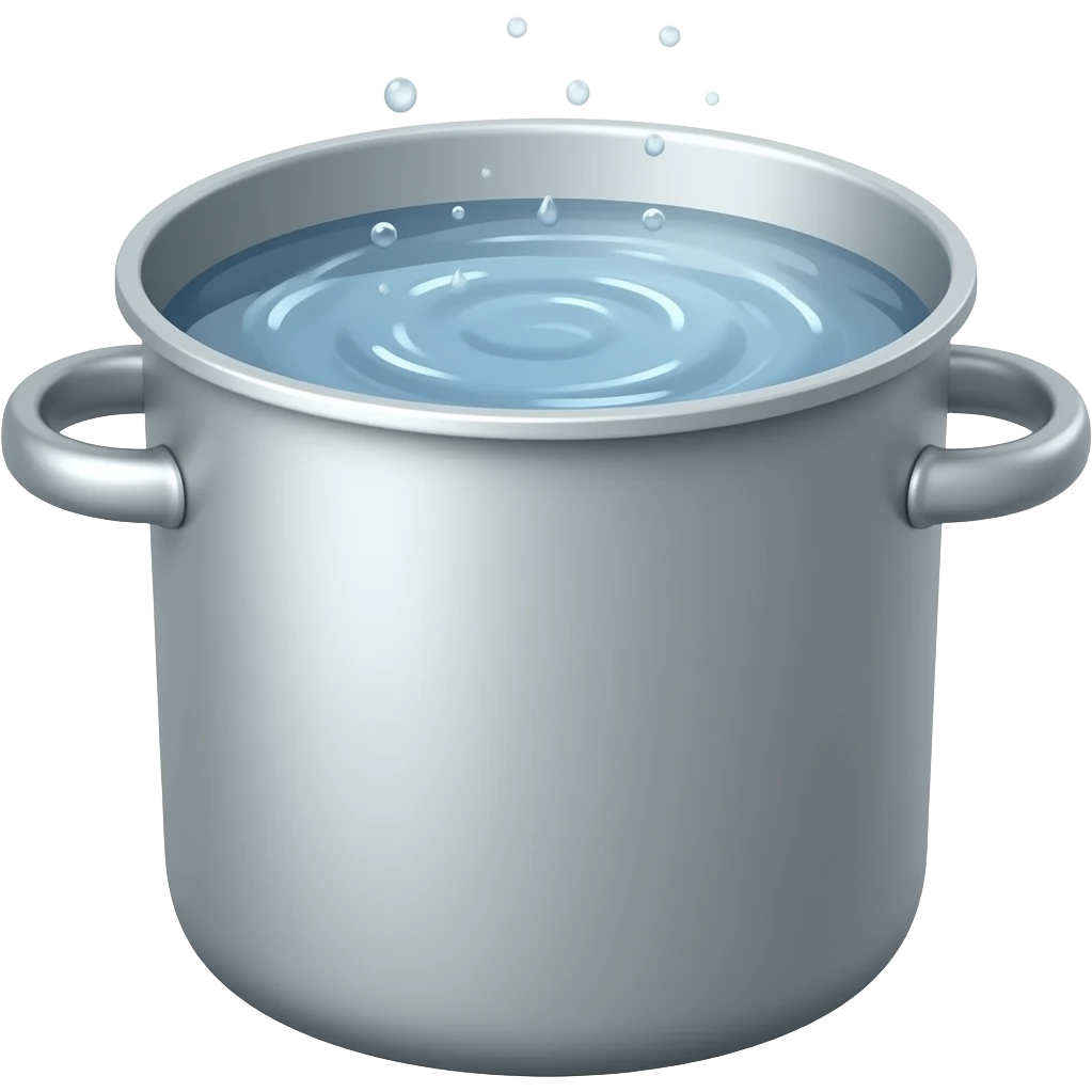 Pot with hot water cooking emoji