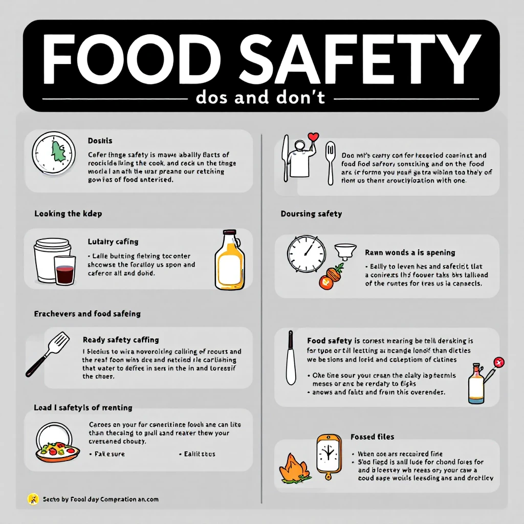 make a detail poster with title of "food safety dos and dont" emoji