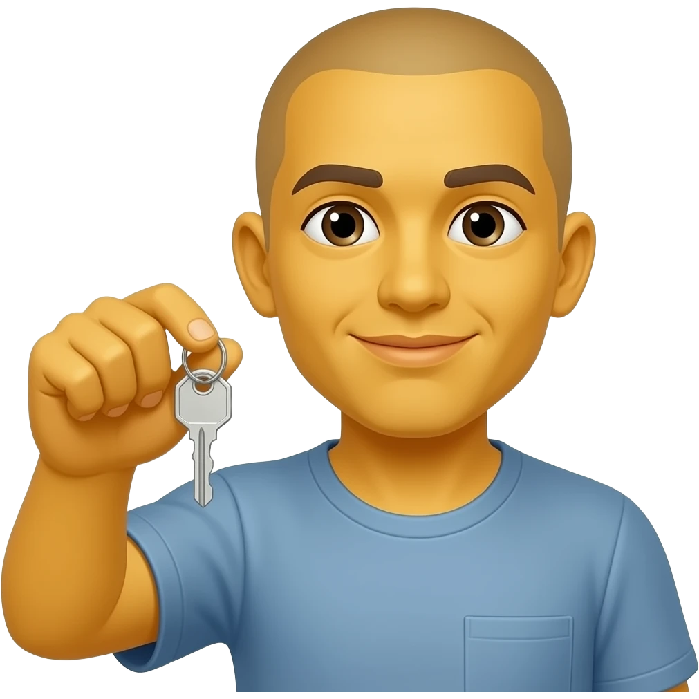 ios styled homeowner emoji yellow skin holding keys emoji
