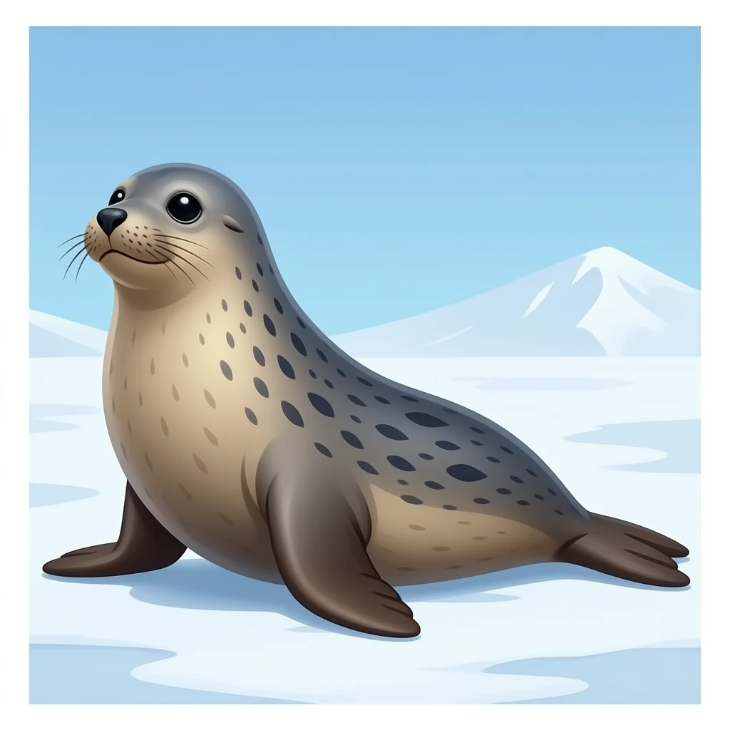 a Picture of a seal background is the antartica emoji