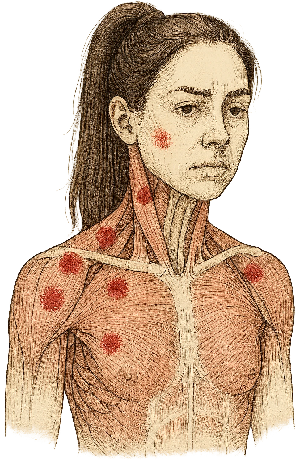 Donna con tante tensioni cervicali anatomica emoji