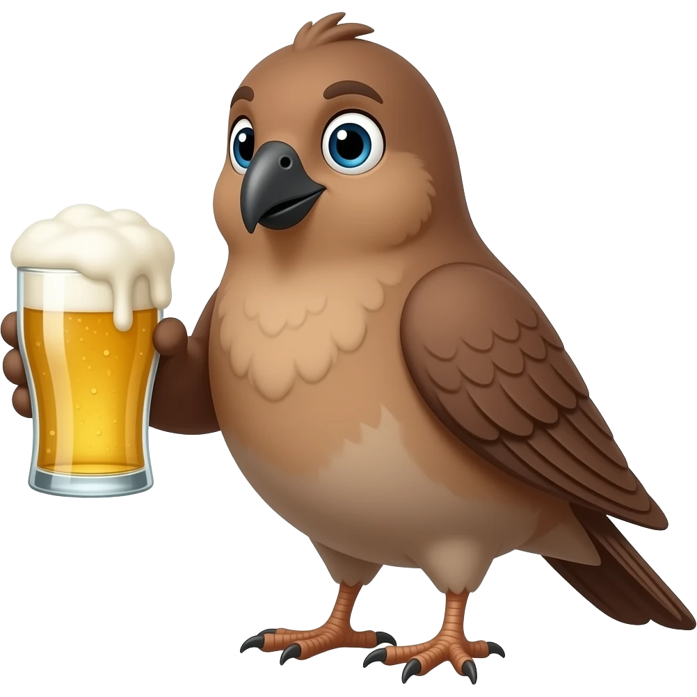 a bird with a beer emoji