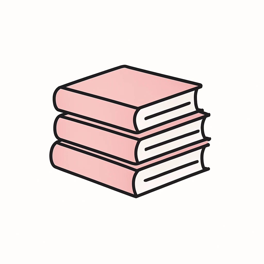 a stack of pink books, minimal, clean, modern style emoji