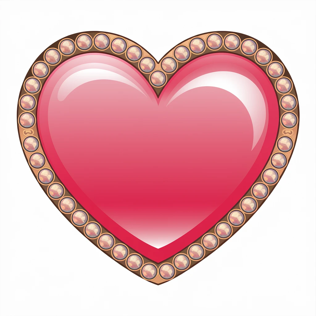 heart with a holographic gold border emoji