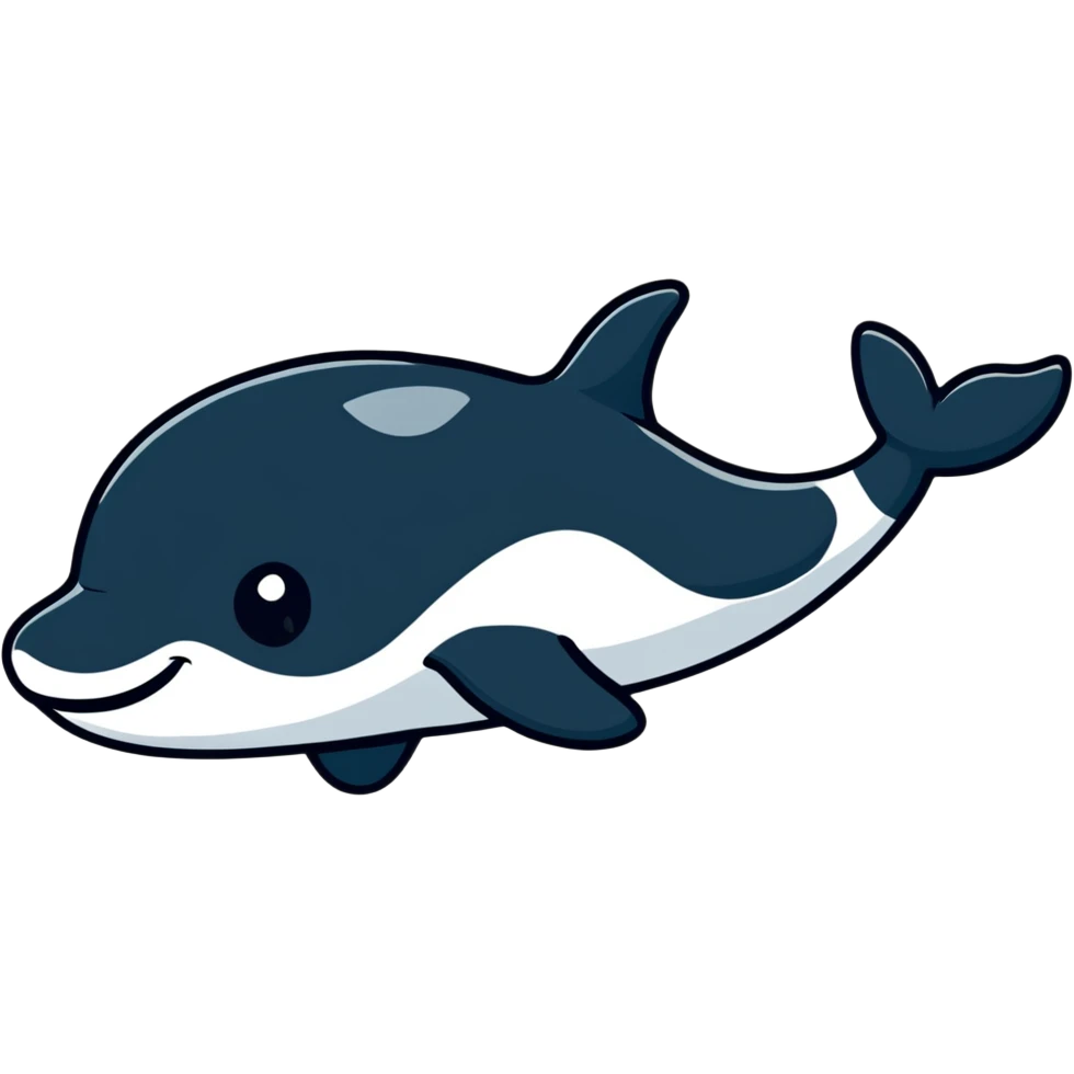 orca cartoon sticker emoji