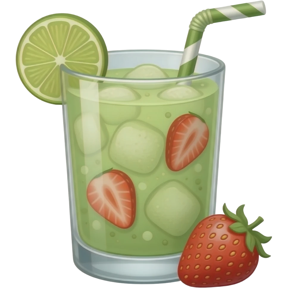 soft matcha and soft strawberry themed cocktail emoji
