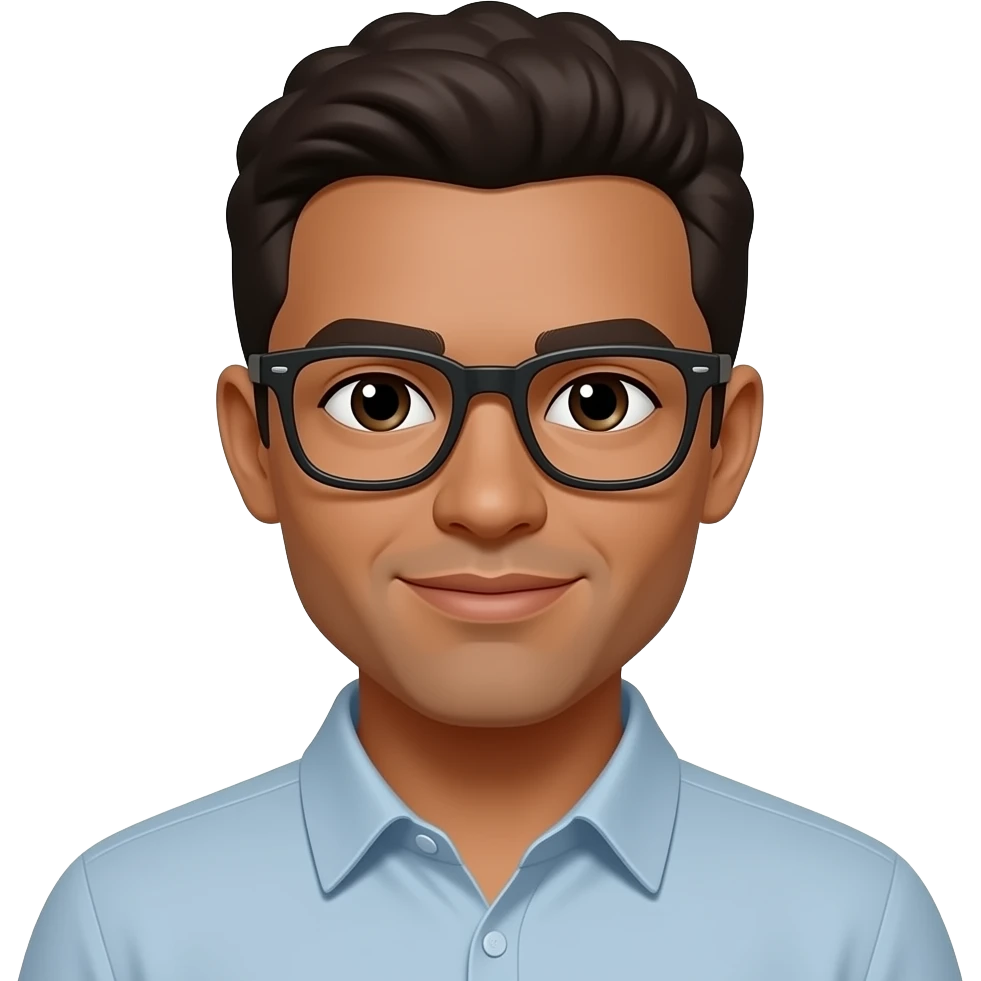 Lentes negro piel morena emoji