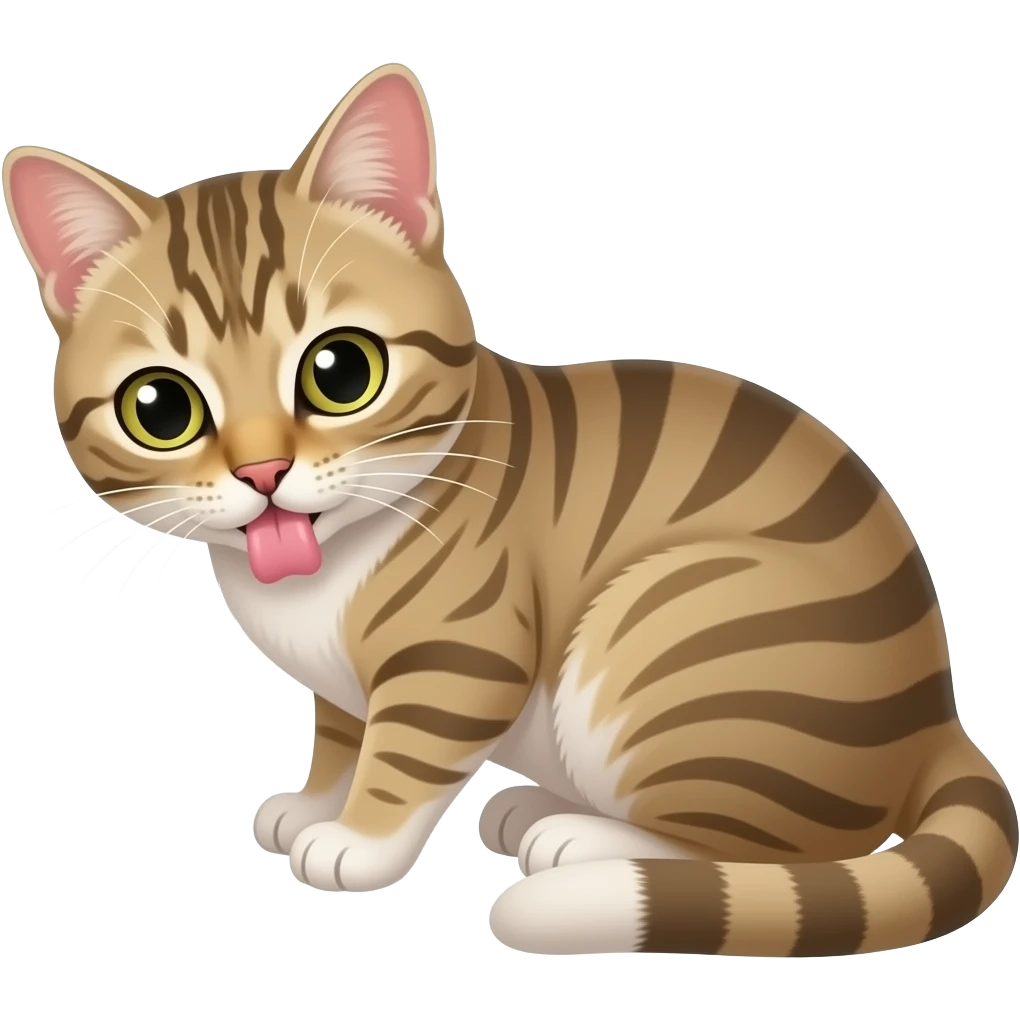 Cat licking its own butt emoji