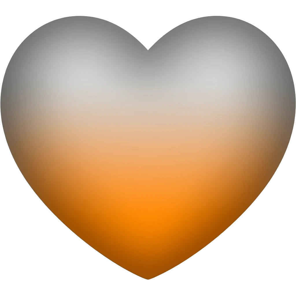 gray and orange ombre heart emoji