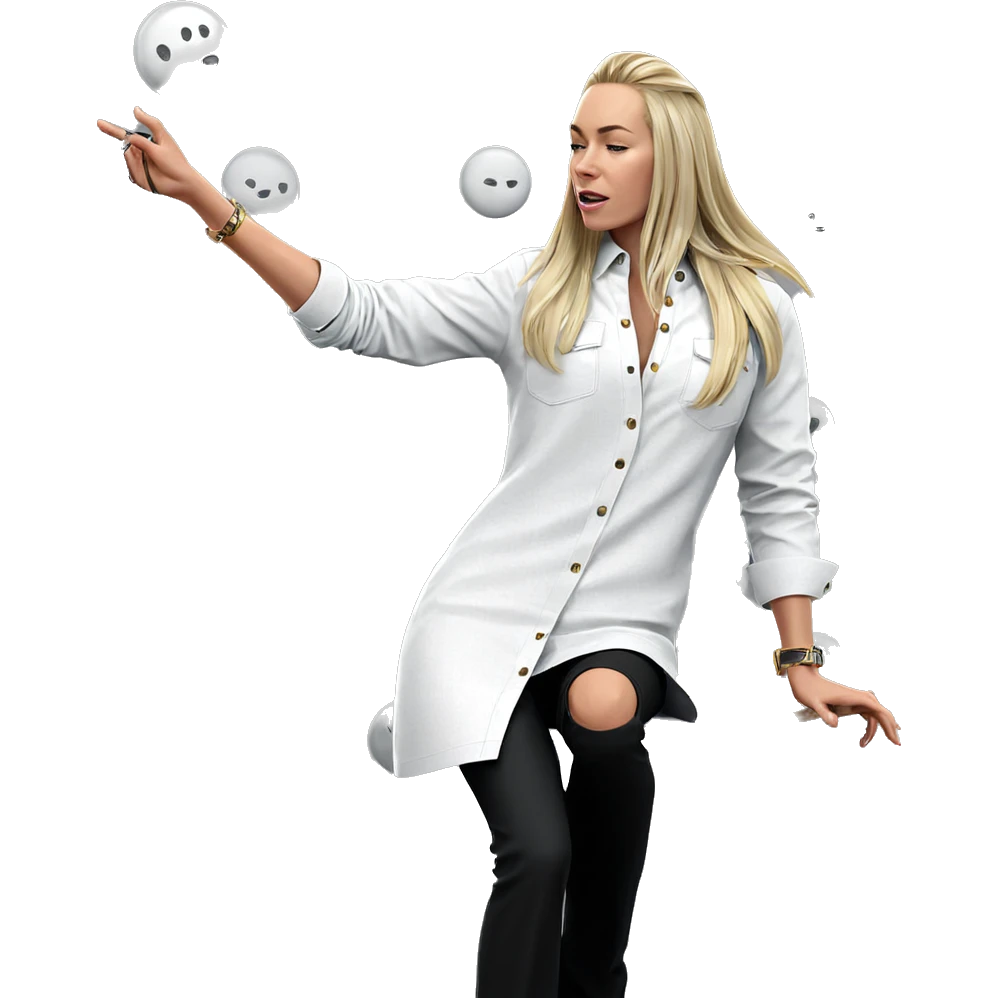 blonde girl in stylish fashion emoji